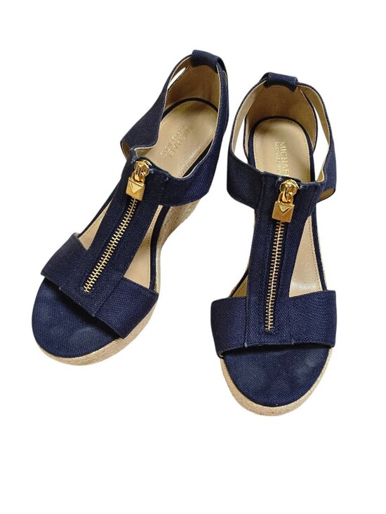MICHAEL Michael Kors Shoes - Michael Kors Navy Blue Espadrille Zipper Front Platform Shoes 8M